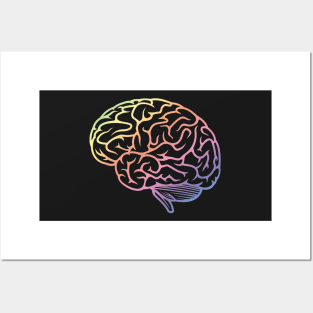 Beautiful Brain Rainbow Pastel Neuroscience Posters and Art